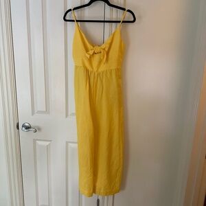 Loft bright yellow linen jumpsuit 0P
